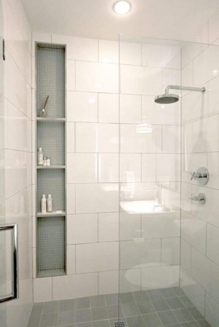Tile Shower with Shelf Tile Shower with Shelf