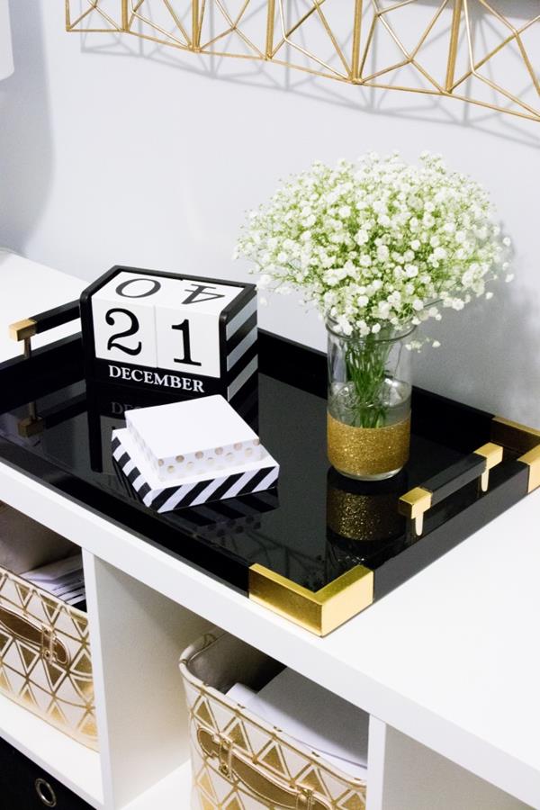 black gold office tray 2 black gold office tray 2