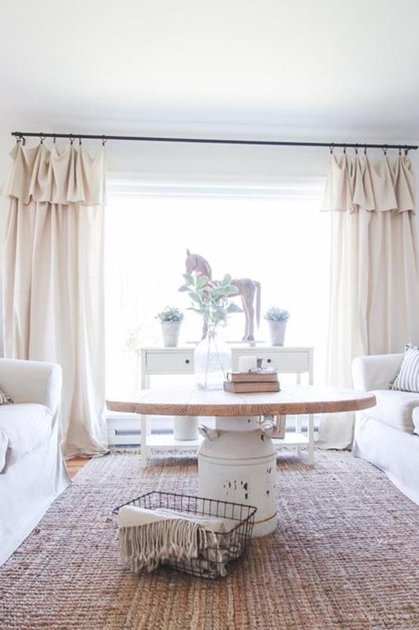 Wooden Table with Painted Milk Jug Base Wooden Table with Painted Milk Jug Base